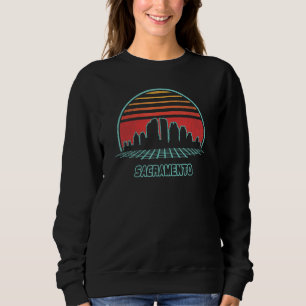 Sudadera Recuerdos de estilo Sacramento City Skyline Retro 
