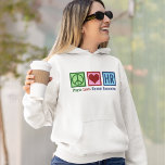 Sudadera Recursos humanos de Peace Love<br><div class="desc">Peace Love Human Resources Hoodie. Un lindo Navidad de RRHH regalo de sudaderas encapuchadas para tu representante favorito de H.R. en la empresa que trabaja con la gestión de recursos humanos como carrera.</div>