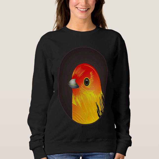 Sudadera Red bird as portrait in round frame (Anverso)