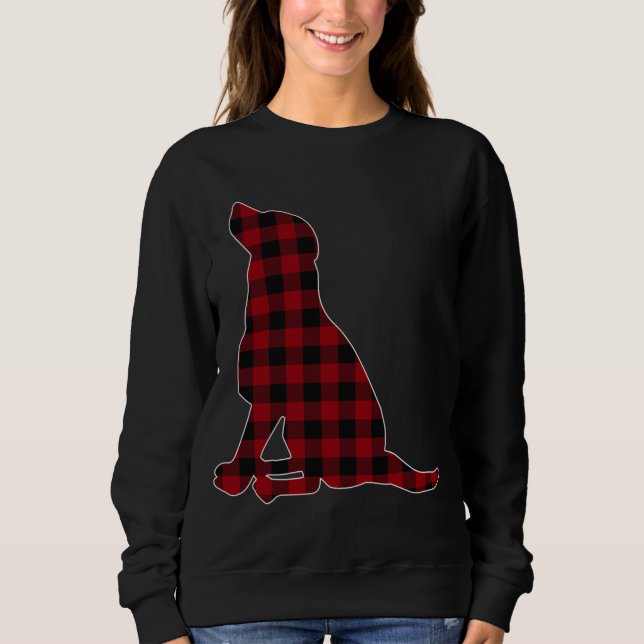 Sudadera Red Black Plaid Black Lab Lover Familias Coinciden (Anverso)