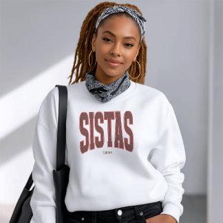 Sudadera Red + Brown Faux Glitter Varsity SISTAS