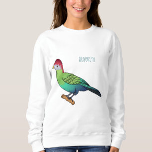 Sudadera Red-crested turaco bird cartoon illustration 