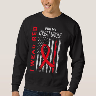 Sudadera Red Great Uncle Heart Disease Awareness Flag Match