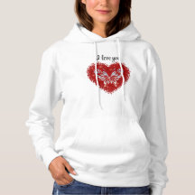 Red heart glitter butterfly