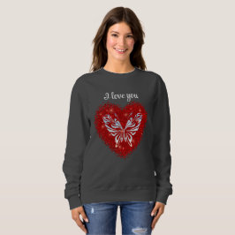 Sudadera Red heart glitter butterfly