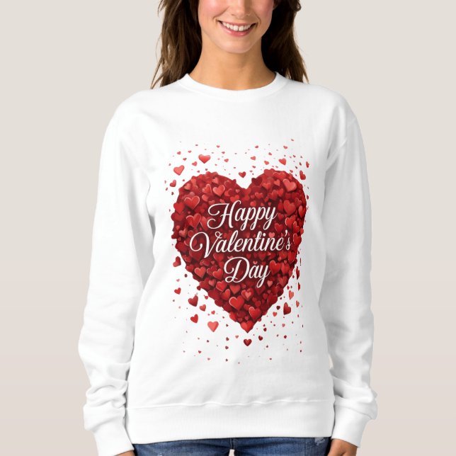 Sudadera Red Heart Happy Valentine’s Day Romantic Gift (Anverso)