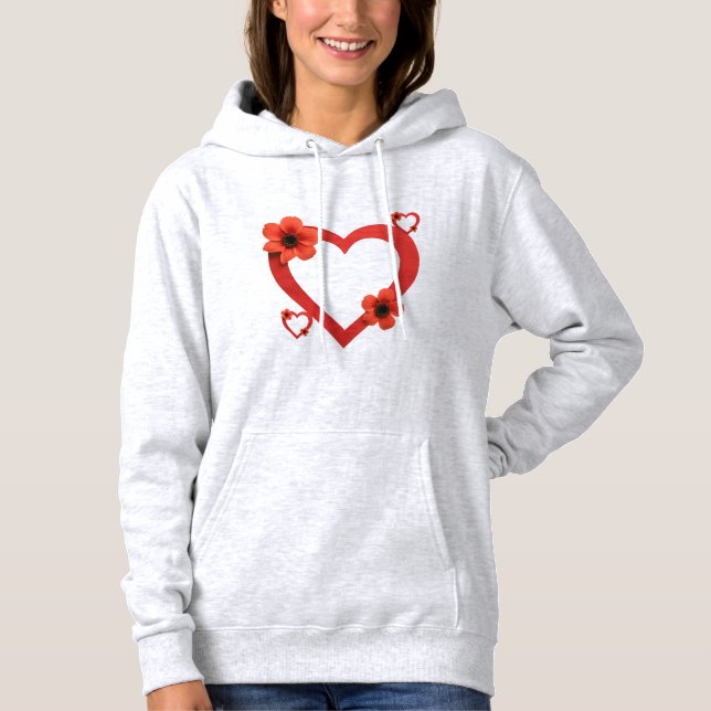 Sudadera Red Heart T-Shirt ,Minimalist & Modern Design (Anverso)