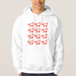 Sudadera Red Horse Pattern – Zodiac Horse Outline Design