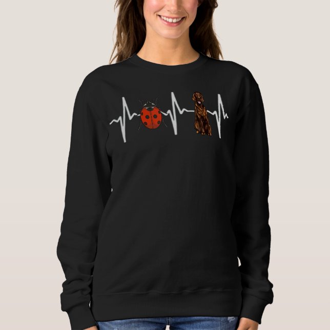 Sudadera Red Ladybug Irish Setter Heartbeat Dog (Anverso)
