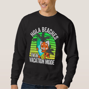 Sudadera Red Panda Beach Vacation Mode Surfboard Summer Hol