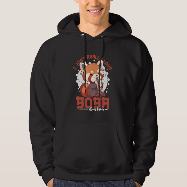 Sudadera Red Panda Boba Tea Kawaii Bubble Tea Red Panda Ani (Anverso)