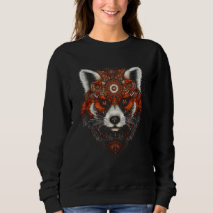 Sudadera Red Panda Mandala Artwork Animal Motif Red Panda