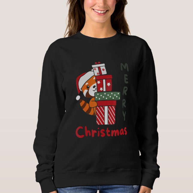 Sudadera Red Panda Merry Christmas Winter Red Pandas Christ (Anverso)