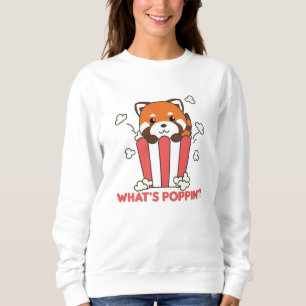 Sudadera Red Panda Popcorn Whats Poppin Funny