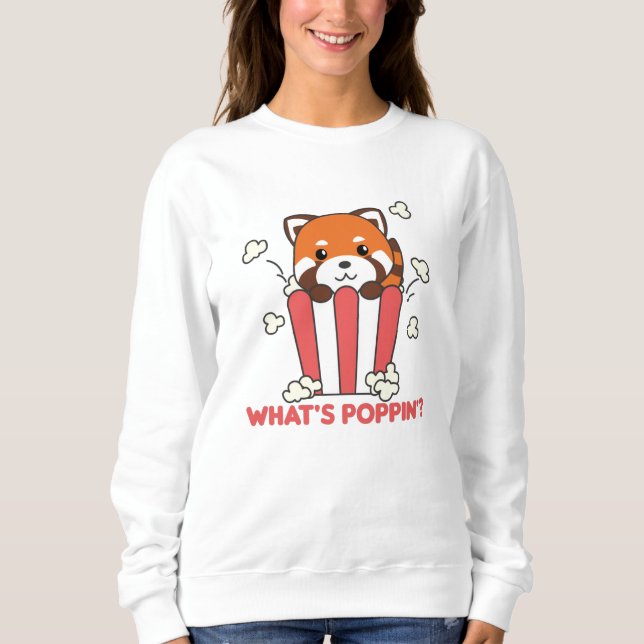 Sudadera Red Panda Popcorn Whats Poppin Funny (Anverso)