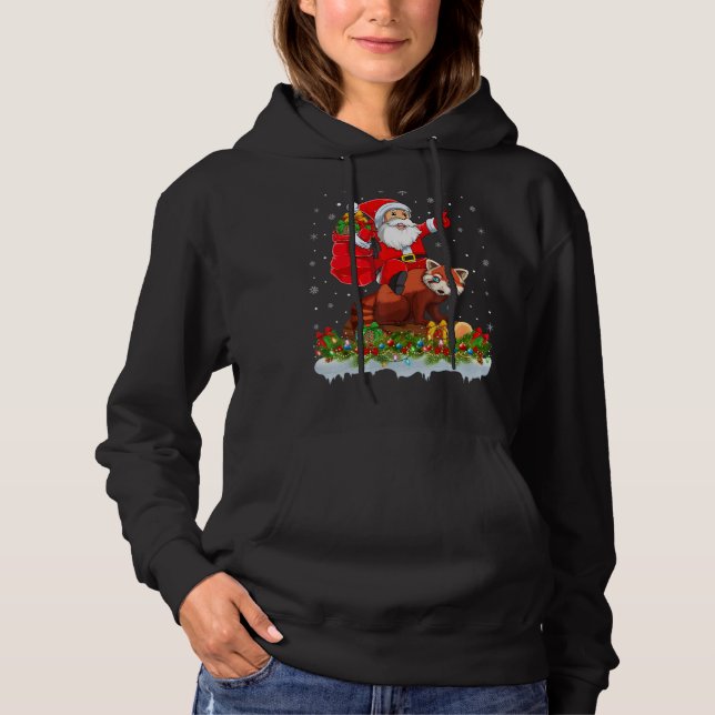 Sudadera Red Panda  Santa Riding Red Panda Christmas (Anverso)