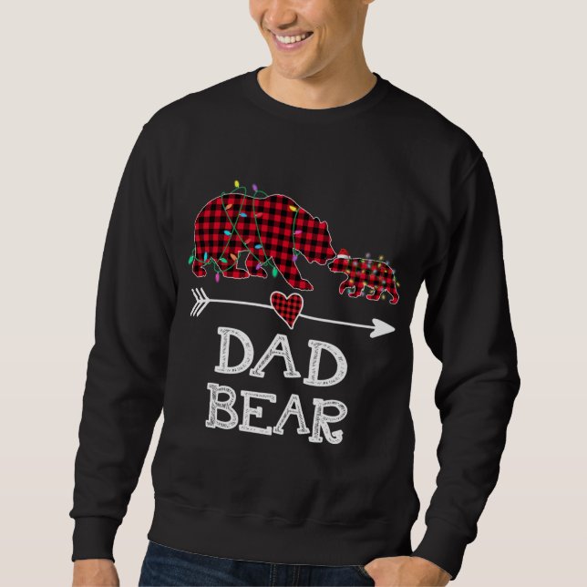 Sudadera Red Plaid Dad Bear Buffalo Family Papa Pajama Chri (Anverso)
