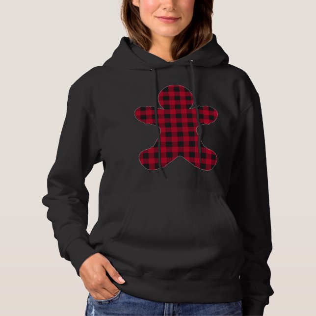Sudadera Red Plaid Gingerbread Xmas Matanza Familia De Búfa (Anverso)