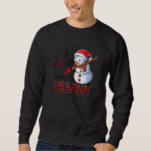 Sudadera Red Plaid Me Encanta Ser Una Abuela Snowman Dabbin