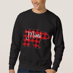 Sudadera Red Plaid Mimi Bear Matando Búfalo Familia Pajama