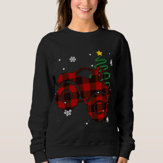 Sudadera Red Plaid Monster Truck Buffalo Car Family Pajama