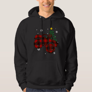 Sudadera Red Plaid Monster Truck Buffalo Car Family Pajama
