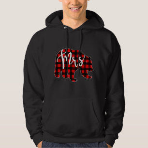 Sudadera Red Plaid Mrs Bear Matching Pajama Matrimonio Nuev