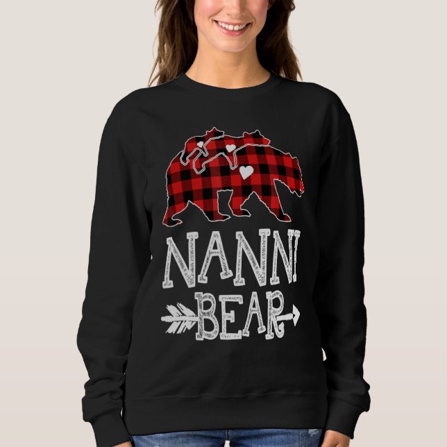 Sudadera Red Plaid Nanni Bear Two Cub Mateo Búfalo Paja (Anverso)