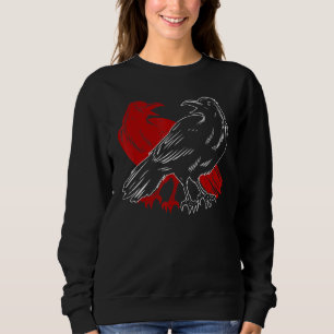 Sudadera Red Raven Spooky Gothic Animal Forest Bird Black C