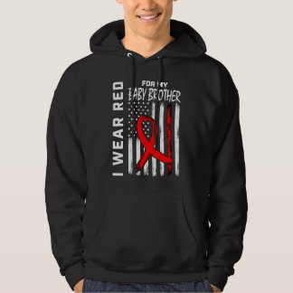 Sudadera Red Ribbon Baby Brother Heart Disease Awareness Fl