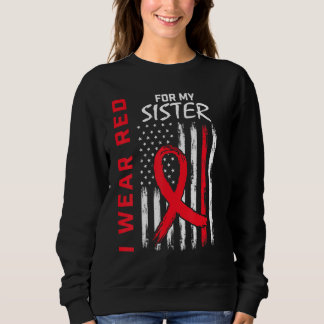 Sudadera Red Sister Heart Disease Awareness USA Flag Matchi