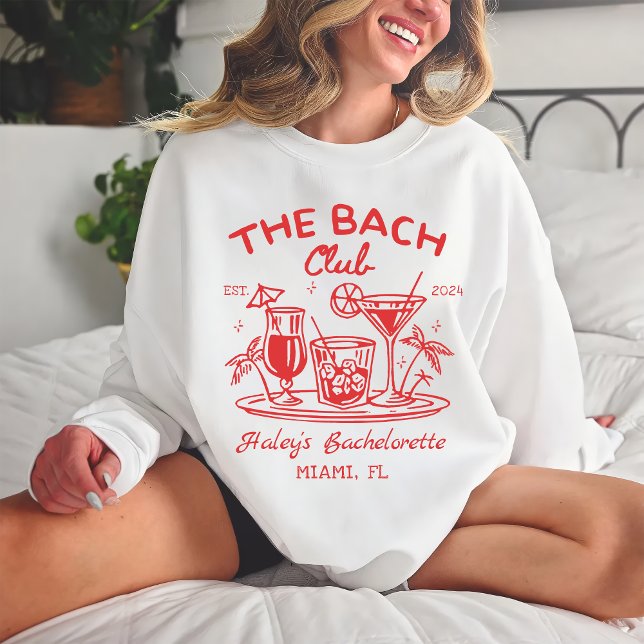 Sudadera Red The Bach Club Cocktail Beach Bachelorette (Subido por el creador)