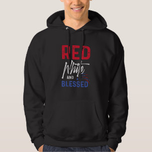 Sudadera Red White Blessed Fireworks Independence Day 4th O