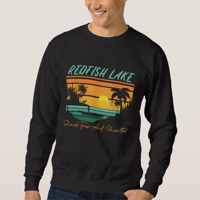 Sudadera Redfish Lake Shark Free and Unsalted Funny Nature  (Anverso)