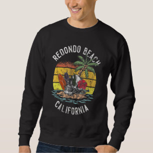 Sudadera Redondo Beach California Palms Skull Surf Sunset V