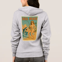 Sudadera Reel Beach Shark Fishing Pin-Up Retro Coastal Life