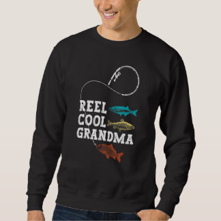 Sudadera Reel Cool Grandma Fishing Fisherman Funny Gag Vint