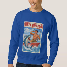 Sudadera Reel Drama Shark Fisherman | Funny Retro Boating