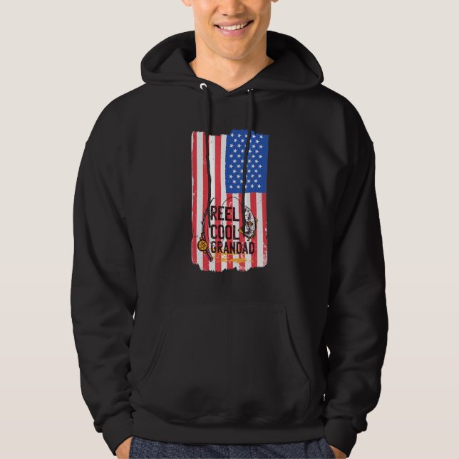 Sudadera Reel Guay Abuelo Padres Día Pescador de Bandera Es (Anverso)