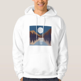 Sudadera Reflexión de la luna del bosque del paisaje del ab