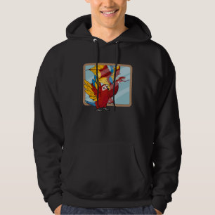 Sudadera Reflexión de loros y dragones I Escarlata Macaw 1