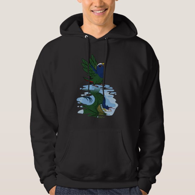 Sudadera Reflexión de loros y dragones I Pionus con tapa bl (Anverso)