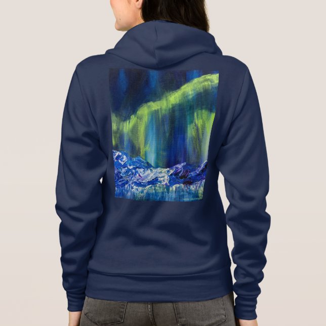 Sudadera Reflexiones glaciares de Alaska con cremallera (Reverso)