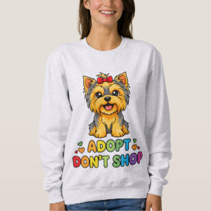 Sudadera Refugio de rescate de perro yorkie, adopta no comp