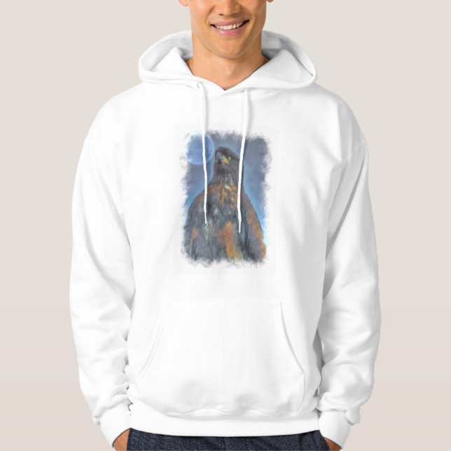 Sudadera Regal Jóven águila calva y pintura lunar (Anverso)