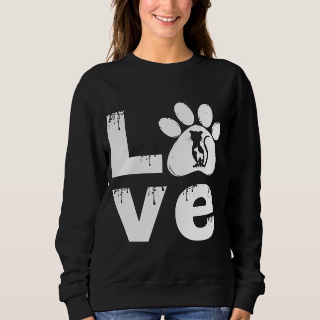 SUDADERA REGALO ANIMAL DE LA PAW DEL MASCOTA DE AMOR (Anverso)