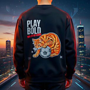 Sudadera Regalo audaz para jugar fútbol para amantes de gat