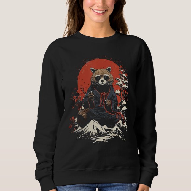 Sudadera Regalo de arte japonés Tanuki Raccoon Dog Japan (Anverso)