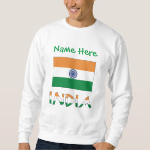 Sudadera Regalo de bandera de la India personalizada para h
