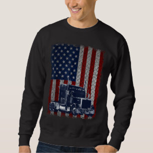 Sudadera Regalo de camionero con bandera estadounidense